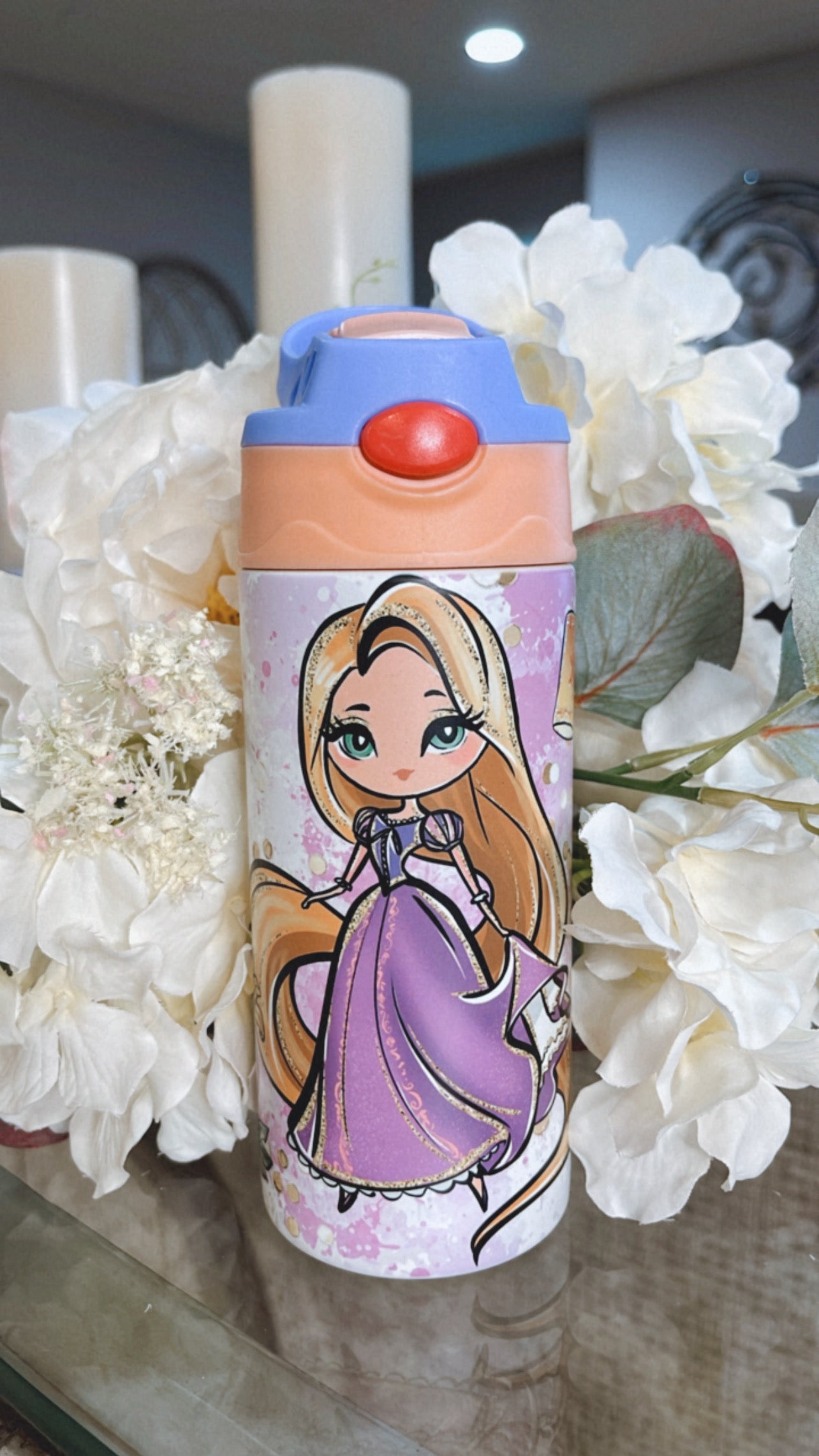 Whimsical Long Haired Princess Glow & Color Change Kids Tumbler