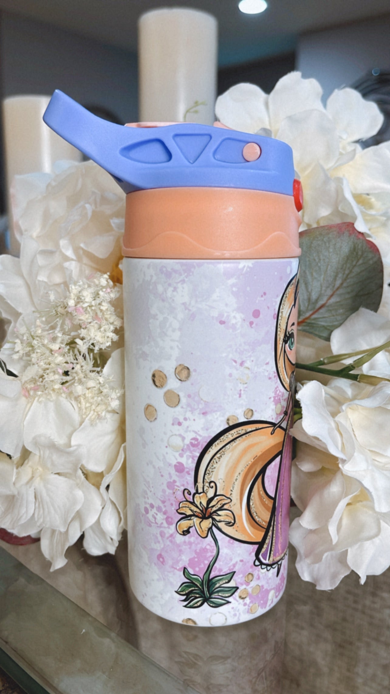 Whimsical Long Haired Princess Glow & Color Change Kids Tumbler
