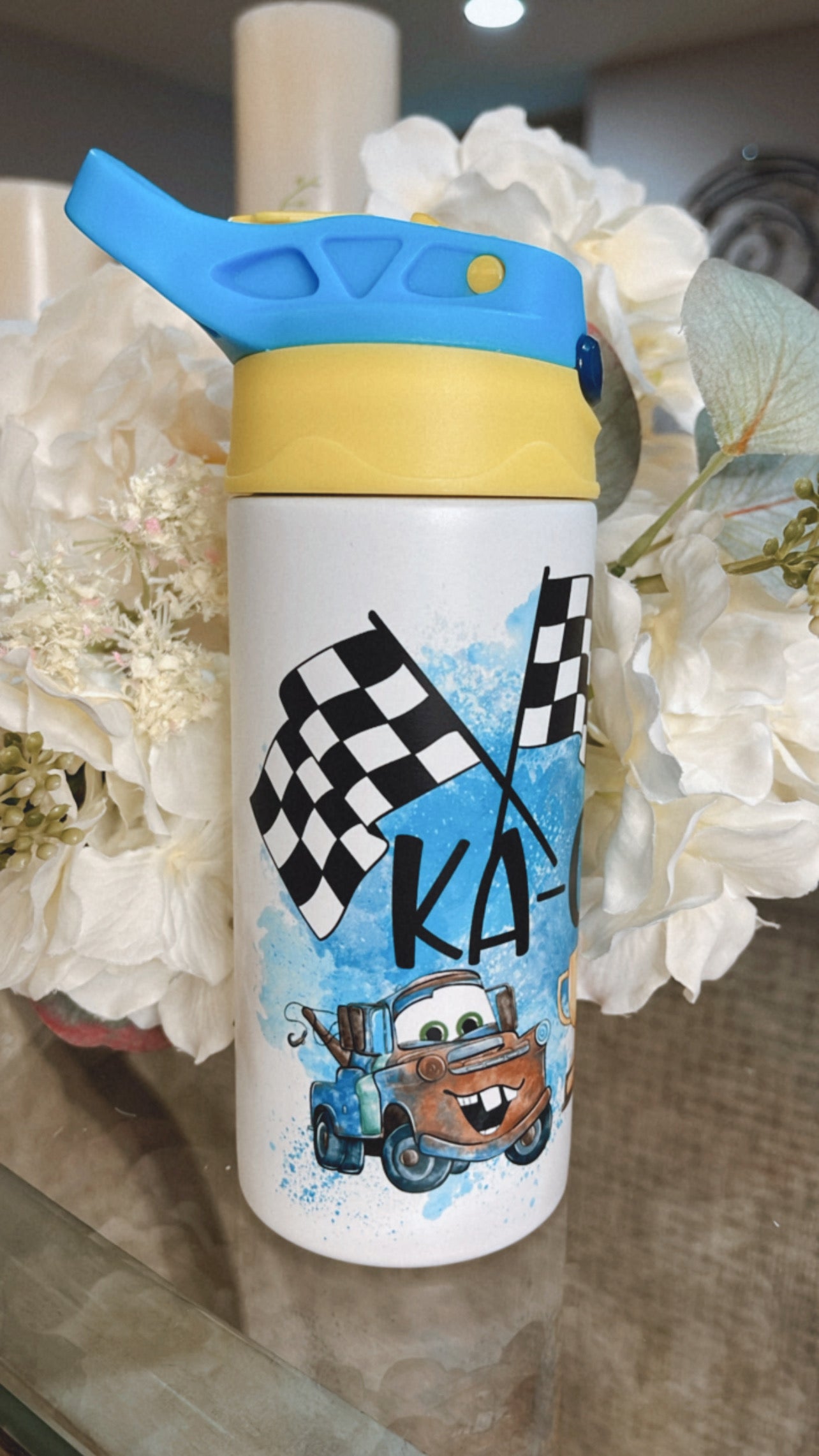 Race Cars Glow & Color Change Kids Tumbler