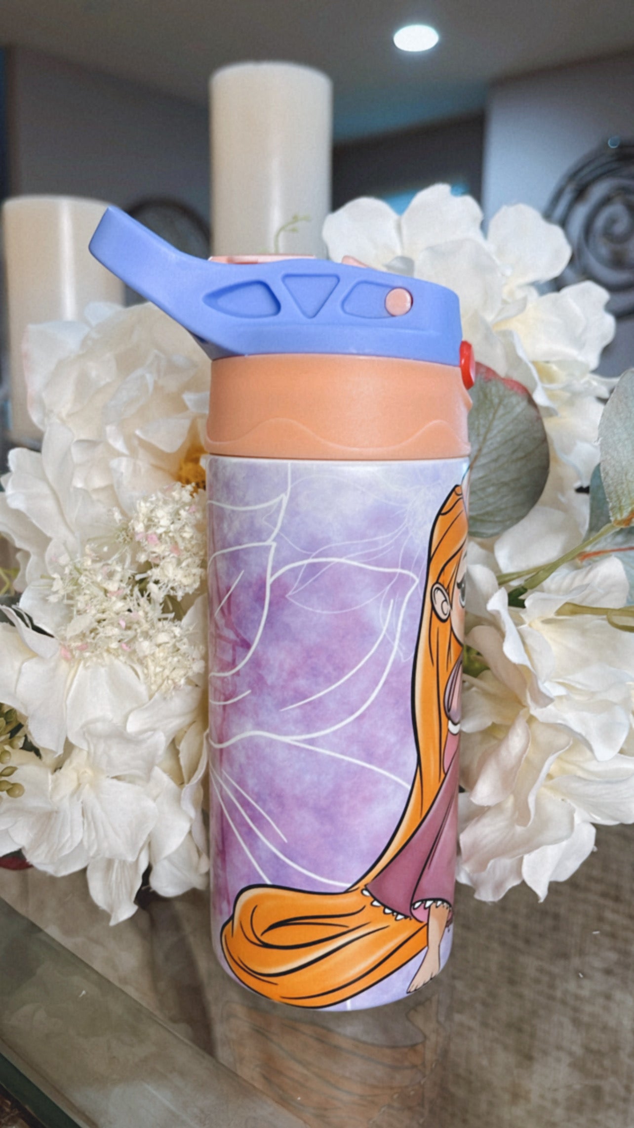 Little Long Haired Princess Glow & Color Change Kids Tumbler