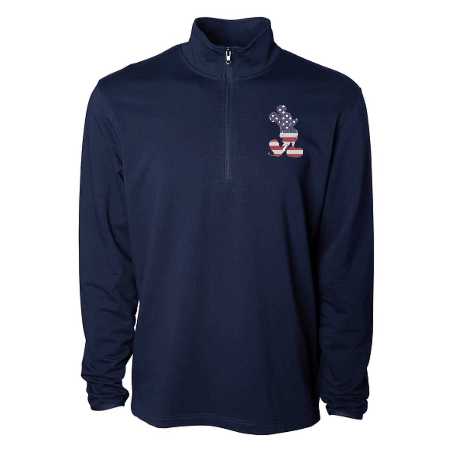 Patriotic Mouse Men's Embroidered Quarter Zip Sweatshirt